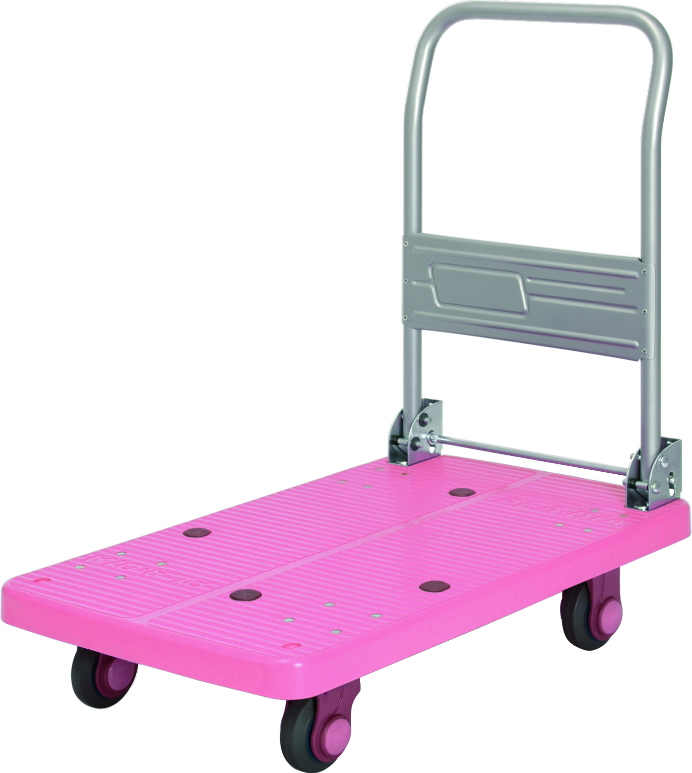 静音台車　ハンドル折りたたみ式　最大積載量200kg　PLA200M1-DX　ピンク 代引き不可）（同梱不可） 静音台車 ハンドル折りたたみ式 最大積載量